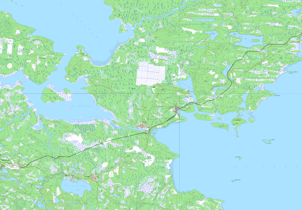 Подробная карта пяозера с названиями островов