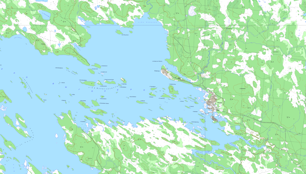 карта посёлок Валдай, озеро Выгозеро   в хорошем качестве