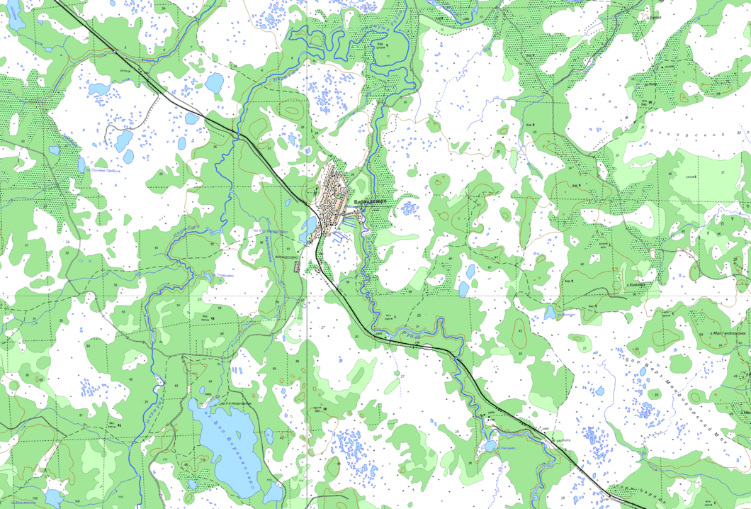 карта посёлок Вирандозеро в хорошем качестве