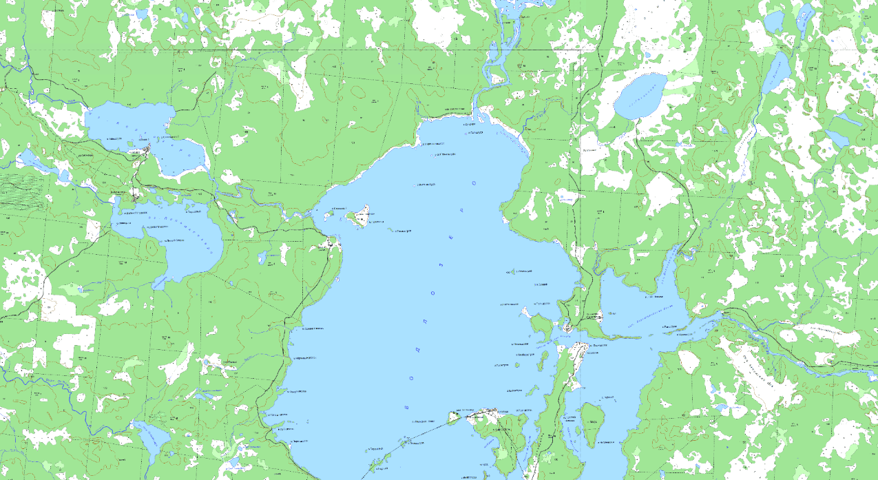 карта  озеро Водлозеро  в хорошем качестве